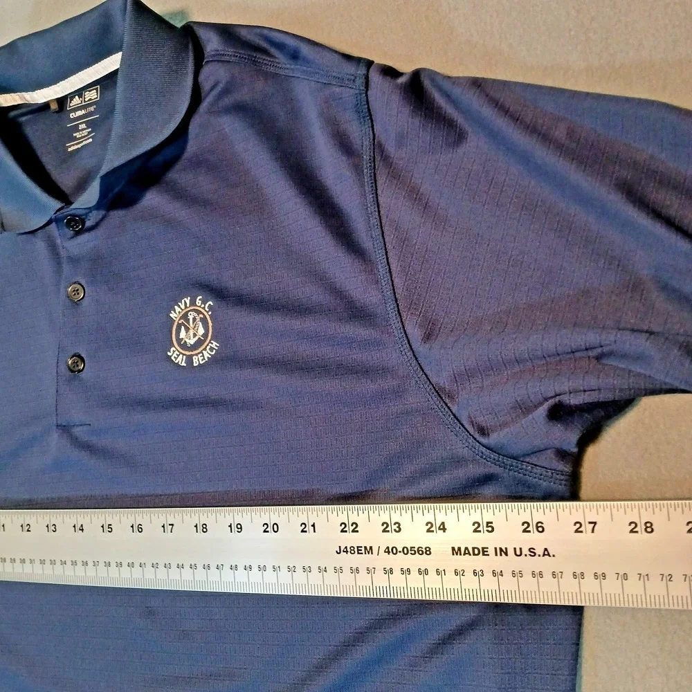 Adidas Climalite Navy G C Seal Beach Navy Golf Polo Shirt Men's 2XL Short Sleeve